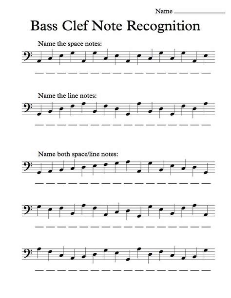 Music Note Recognition Worksheet