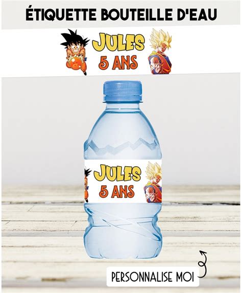 Tiquette Autocollante Bouteille D Eau Dragon Ball Z