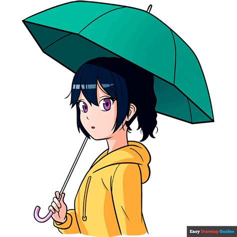 How To Draw An Anime Girl In The Rain Easy Step By Step Tutorial