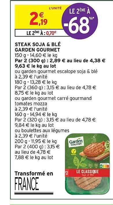 Promo Steak Soja Bl Garden Gourmet Chez Intermarch Hyper