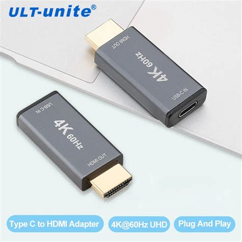 Ult Unite 4k 60hz Type C To Hdmi Male Adapter Usb C Female Adapter