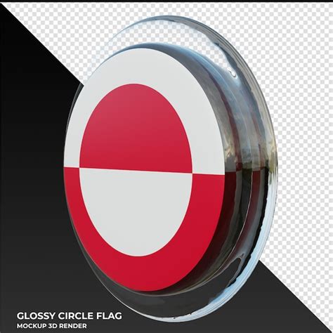 Premium Psd Greenland0002 Realistic 3d Textured Glossy Circle Flag