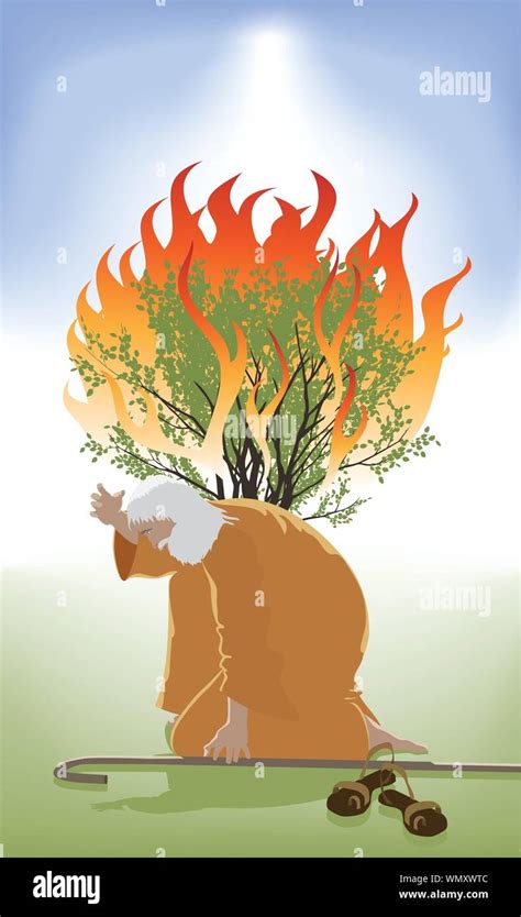 Moses And Burning Bush Stock Vektorgrafiken Kaufen Alamy