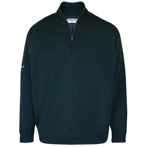 Proquip Golf Lined Windproof Mens 12 Zip Lambswool Sweater Scratch72