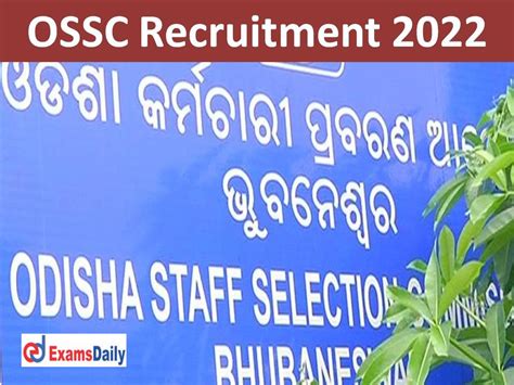 OSSC Recruitment 2022 Notification Out Check Eligibility Selection