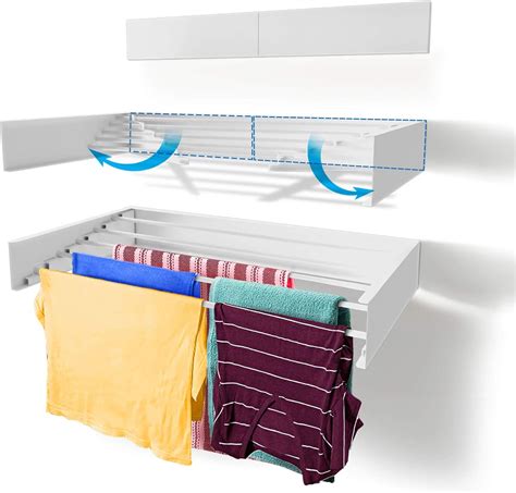 Step Up Laundry Drying Rack Wall Mounted Retractable Clothes Drying