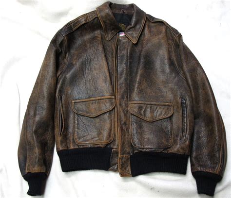 Avirex USA A-2 Flight Jacket 44 Mens Distressed Leather