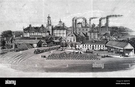 An Engraving Depicting Ind Coope Co S Brewery At Romford Essex