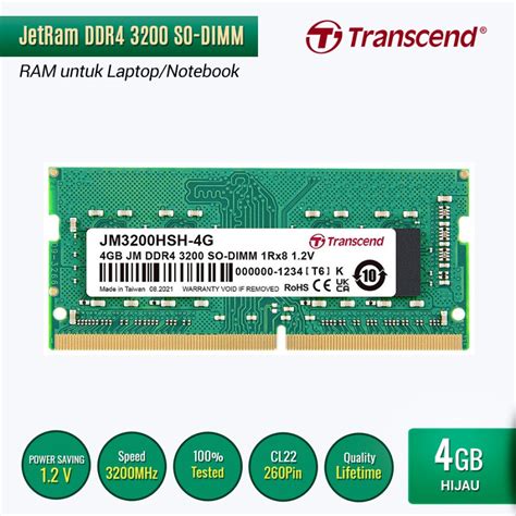 Jual Transcend Jetram So Dimm Ddr Gb For Laptop Notebook