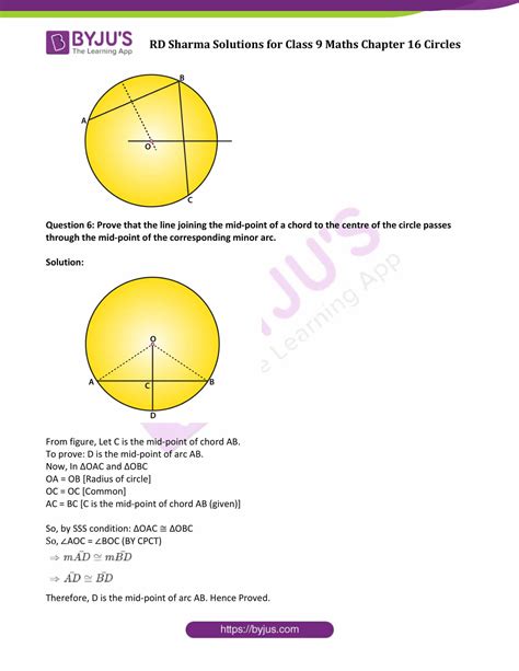 Rd Sharma Solutions Class 9 Chapter 16 Circles Free Pdf