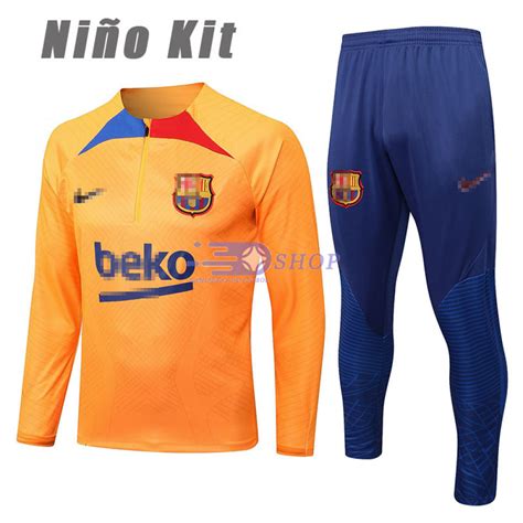 Sudadera De Entrenamiento Barcelona Ni O Kit Naranja