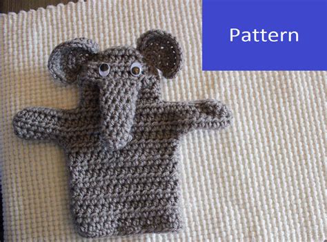 Elephant Hand Puppet Crochet Pattern My Fingers Fly