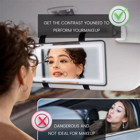 Led Car Makeup Mirror 60 Led Rechargeable Car Visor Vanity Mirror Usb Powered Touch Switch