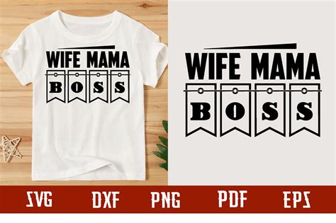 Wife Mama Boss Svg Design Graphic By Binasvgbundle · Creative Fabrica