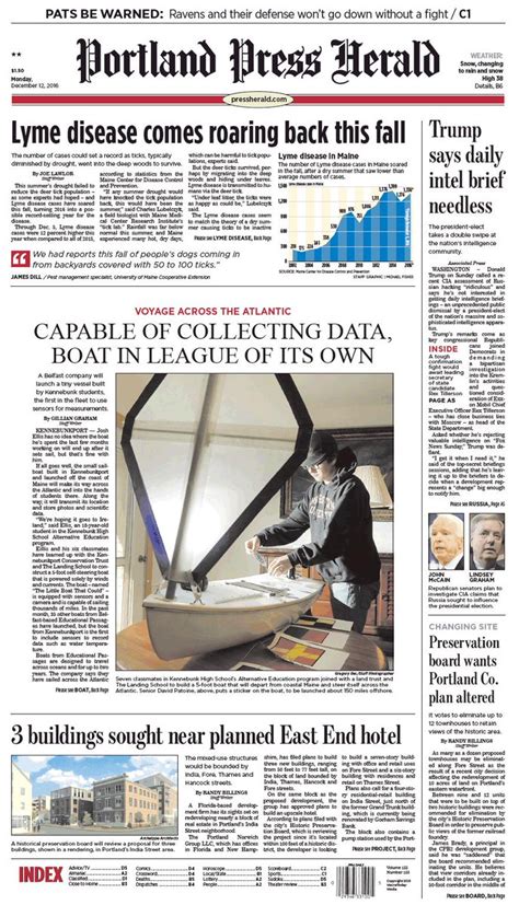 todays portland press herald front page monday december