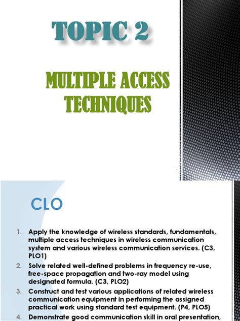 Wireless Communication Multiple Access Technique Pdf Channel Access