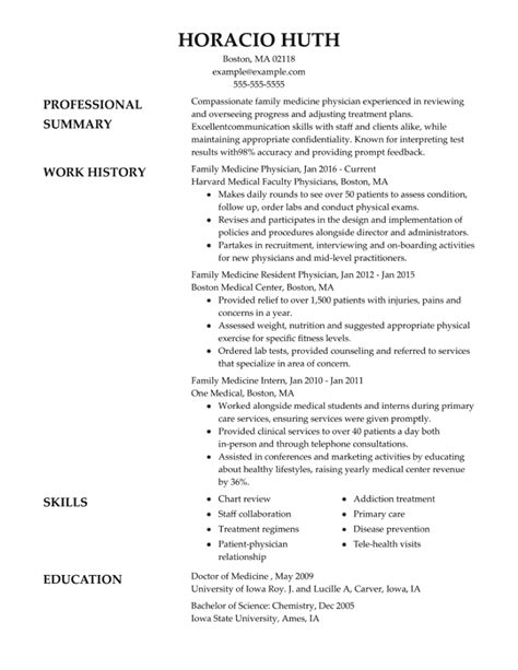 Medical Doctor Resume Template Examples And Best Format