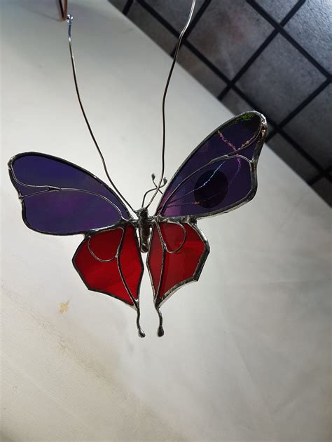 Rare Purple Red Glass Butterfly Glassquirks