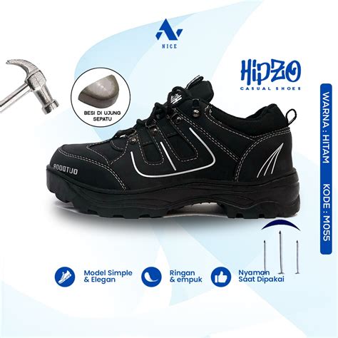 Jual SEPATU PRIA SAFETY PROYEK UJUNG BESI HIPZO M055 ORIGINAL SAFETY