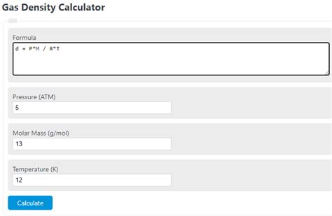 Gas Density Calculator Calculator Academy