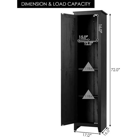 Giantex Tall Storage Cabinet Free Standing Floor Storage Tower With Four Shelves And Single Door