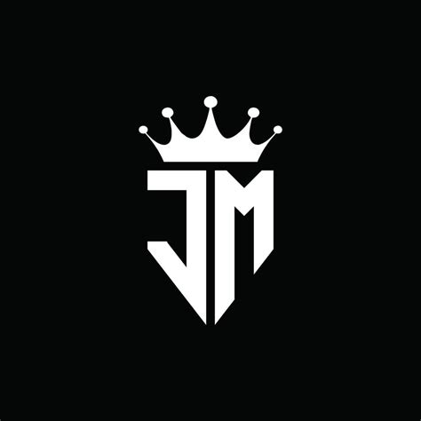 Jm Logo Monogram Emblem Style With Crown Shape Design Template 4235527