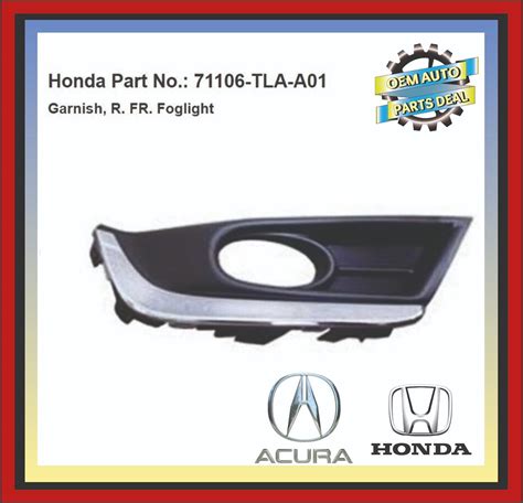 ORIGINAL HONDA FABRICANTE DE EQUIPOS ORIGINALES GUARNICIÓN FRONTAL