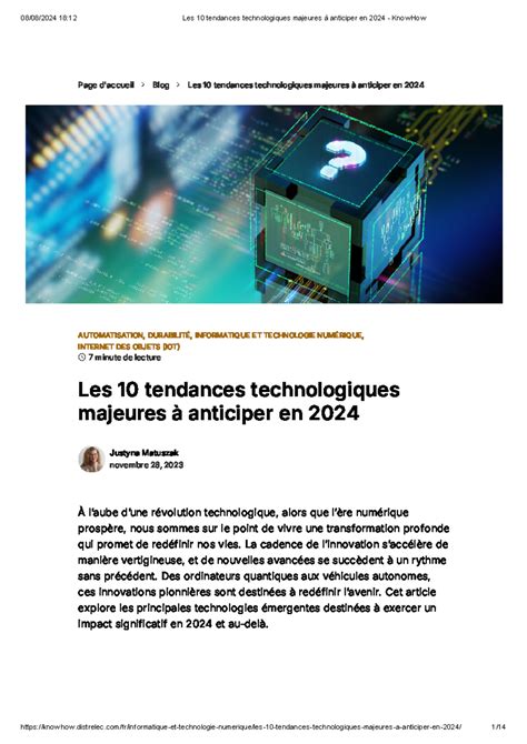 Les Tendances Technologiques Majeures Anticiper En Know How