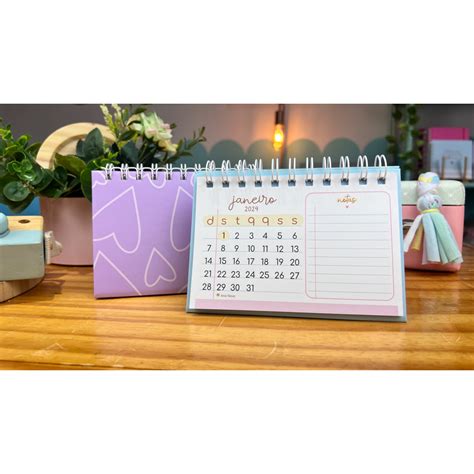 Calendário De Mesa Fofo 2023 2024 A6 Capa Dura Calendário Horizontal Shopee Brasil