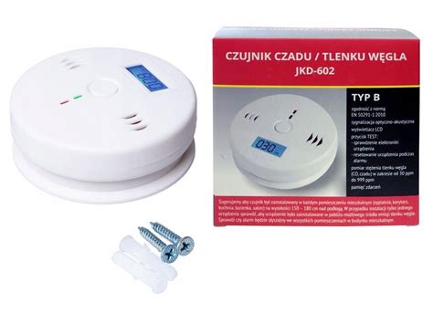 CZUJNIK TLENKU WĘGLA DETEKTOR CZADU DYMU CO LCD JKD 602 Cena