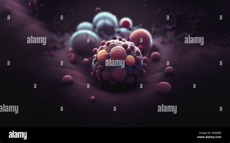 Nanoparticles destroying cancer cells, nanoparticles cancer therapy, cancer cell surrounded by ...