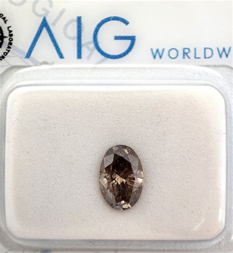 Diamond 0 70 Ct Oval Fancy Yellowish Brown I1 NO Catawiki