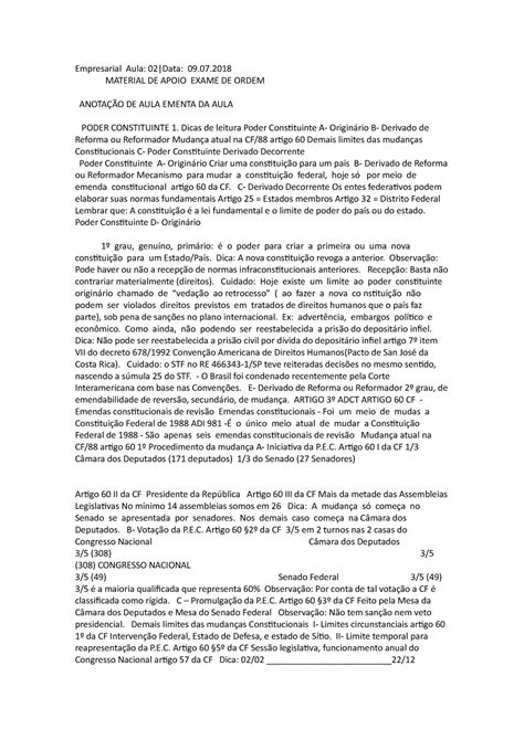 Anota Es De Aula Direito Constitucional Poder Constituinte