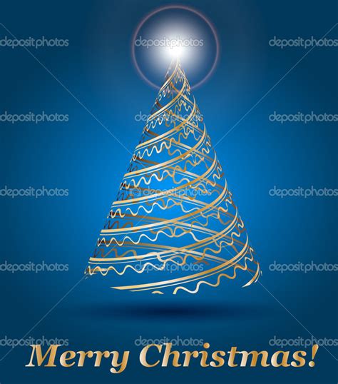 Stylized Vector Gold Christmas Tree Stock Vector By Mary1507 12644719