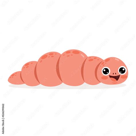 Cartoon Drawing Of A Worm Stock Vector | Adobe Stock