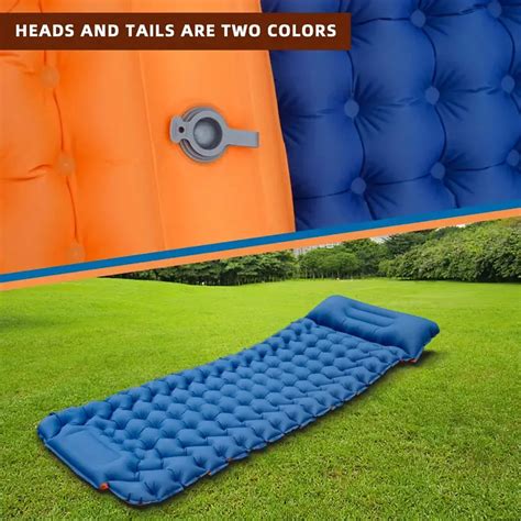 Outdoor Camping Sleeping Pad Inflatable Mattress With Pillows