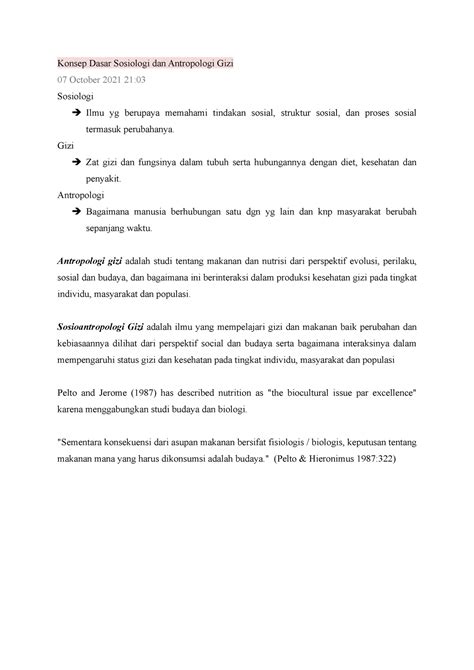 Konsep Dasar Sosiologi Dan Antropologi Gizi Gizi Zat Gizi Dan Fungsinya Dalam Tubuh Serta