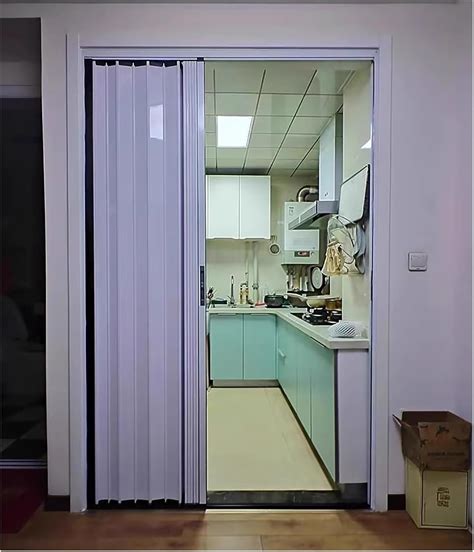 Accordion Sliding Door - Grey White Aluminium Concertina Room Divider