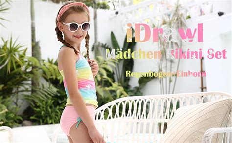 Idrawl Kinder Bikini Set Einhorn Badeanzug M Dchen Top Shorts Sommer