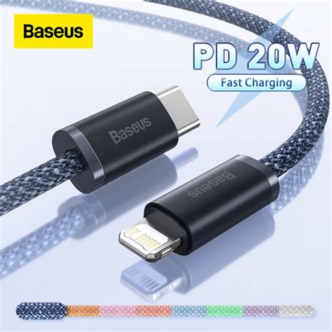 Cabo Baseus 20w Pd Usb C Para Ip 14 13 Pro Max Carregamento Rápido 12 Mini Dados Tipo