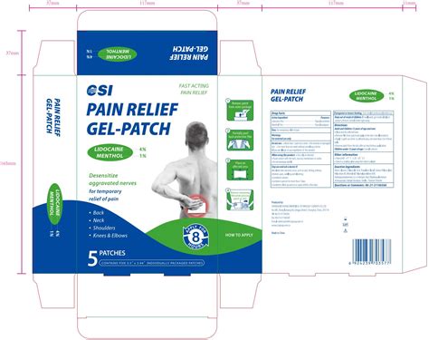 CSI LIDOCAINE MENTHOL PAIN RELIEF GEL PATCH 5 Patches