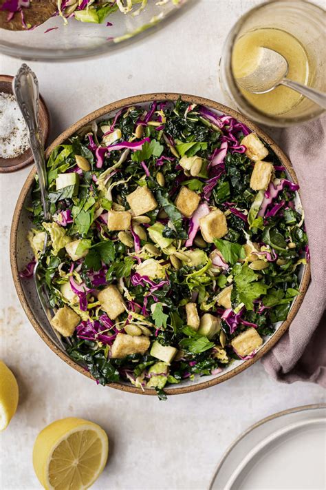 Shedded Kale And Brussels Sprout Salad Nourished By Nutrition