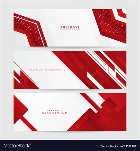 Red And White Abstract Wide Banner Background Vector Image