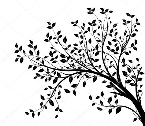 Vector Tree Branch Black Silhouette Stock Vector Image By Olivier26