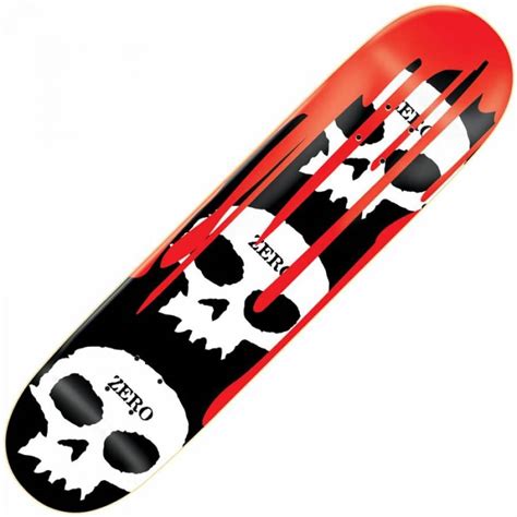 Zero Skateboards Zero 3 Skulls Wblood Black Skateboard Deck 8125