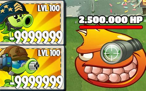 Pvz 2挑战 植物100级 对抗机枪石榴僵尸 25百万hp 谁会获胜？ Msgames Msgames 哔哩哔哩视频