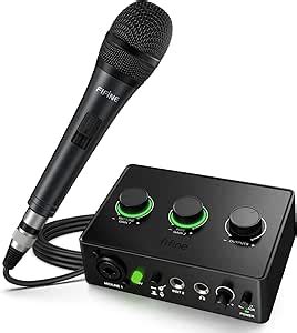 Amazon Fifine Karaoke Microphone Audio Mixer For Recording Bundle