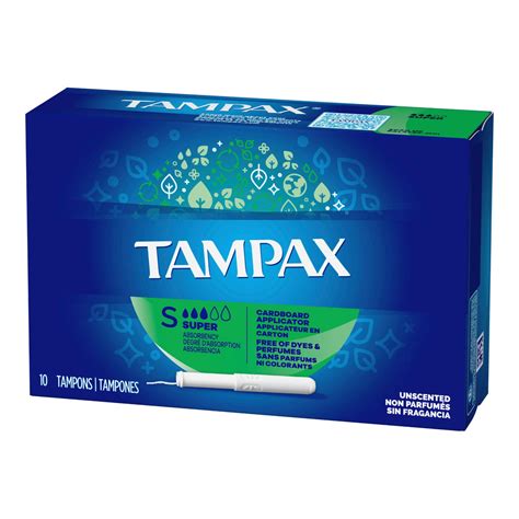 Tampon Tampax Super Absorbency Cardboard Applicator Individually Wrapp