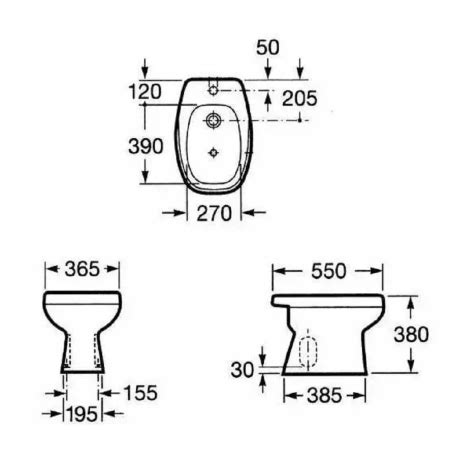 Roca M Naco Bidet Lluvia Agujero Blanco