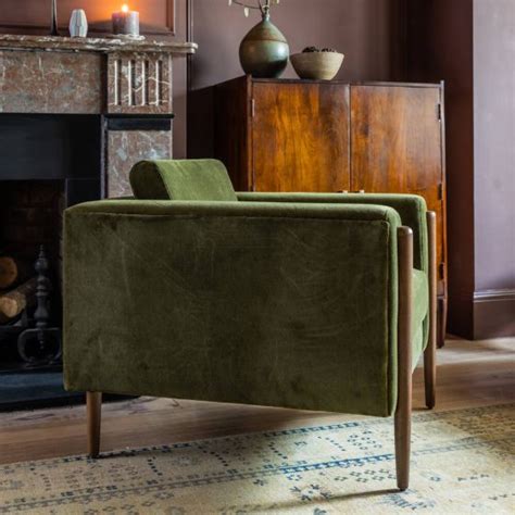 Lexington Seat Sofa In Deep Green Velvet Natural Atkin And Thyme